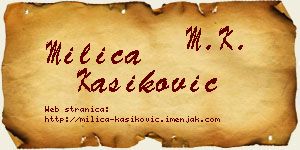 Milica Kašiković vizit kartica
